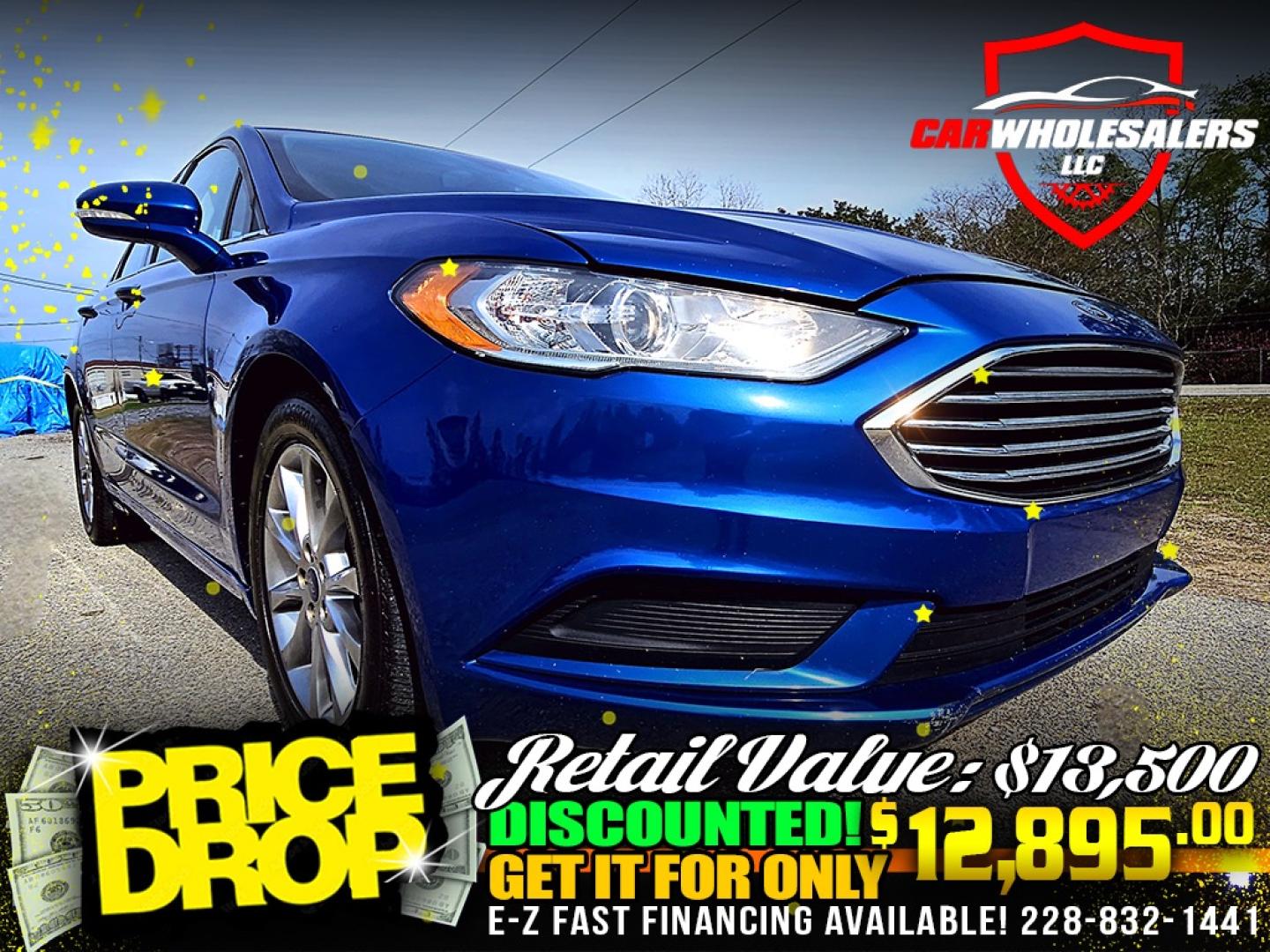 2017 BLUE Ford Fusion SE (3FA6P0H71HR) with an 2.5L L4 DOHC 16V engine, 6A transmission, located at 18001 Kellogg Rd, Saucier, MS, 39574, (228) 832-1441, 39.421459, -76.641457 - Photo#0